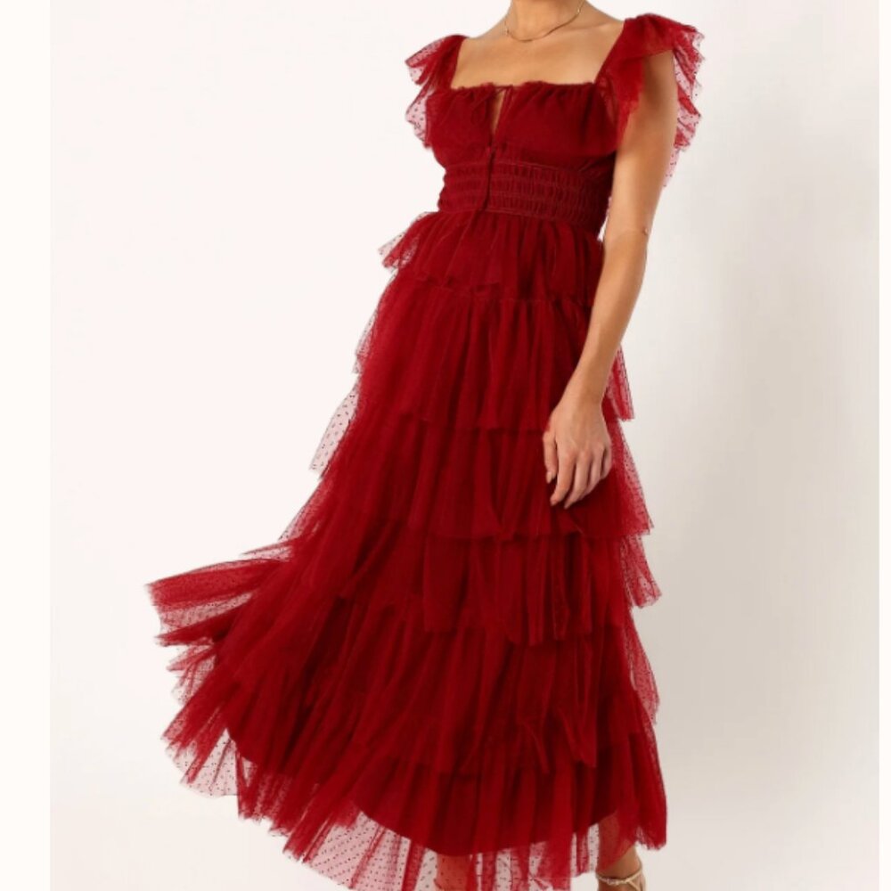 Petal & Pup Belle Maxi Dress (Burgundy)